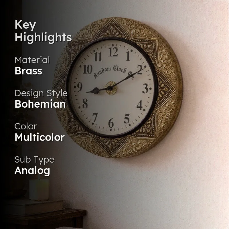 Virex Brass Analog Wall Clock media 2