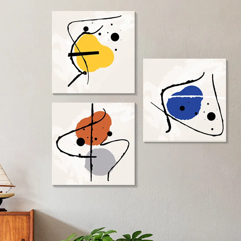 Yuro Abstract Wall Painting - Set Of Three media 1