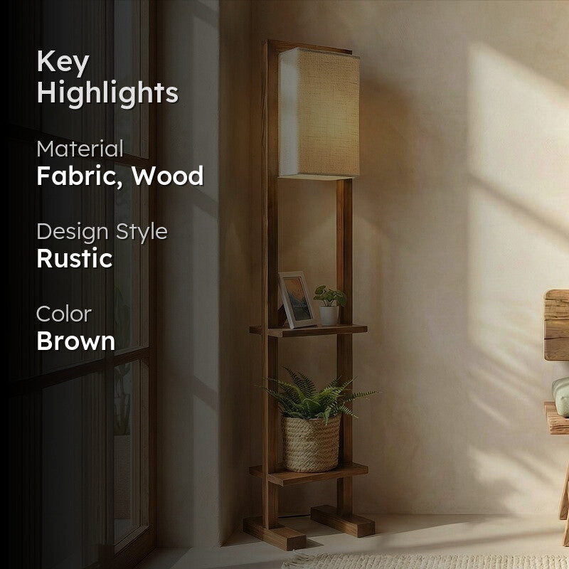 Boreal Wooden Floor Lamp With Fabric Shade media 2