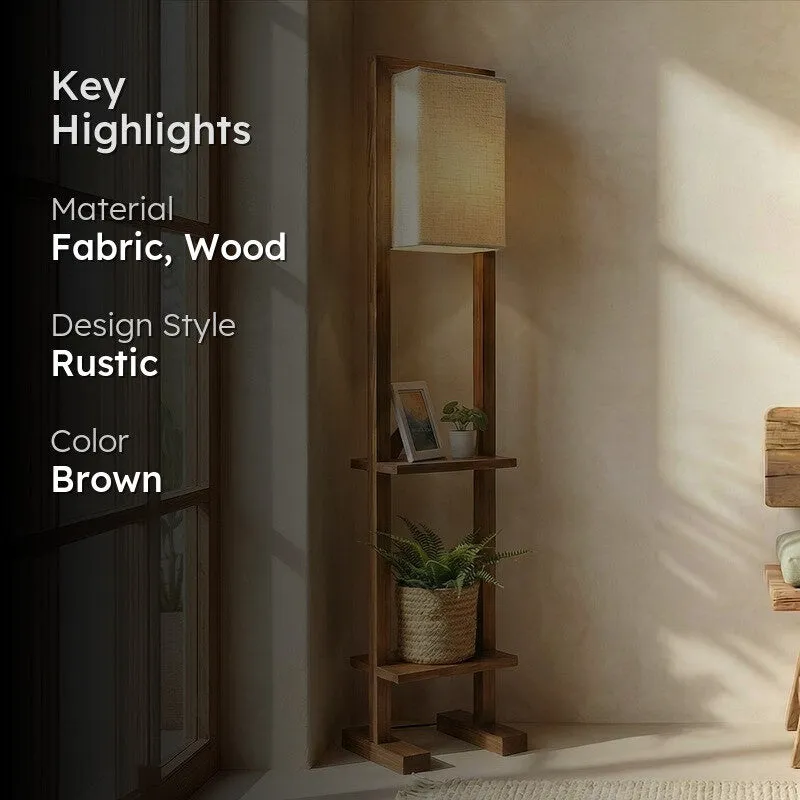 Boreal Wooden Floor Lamp With Fabric Shade media 2