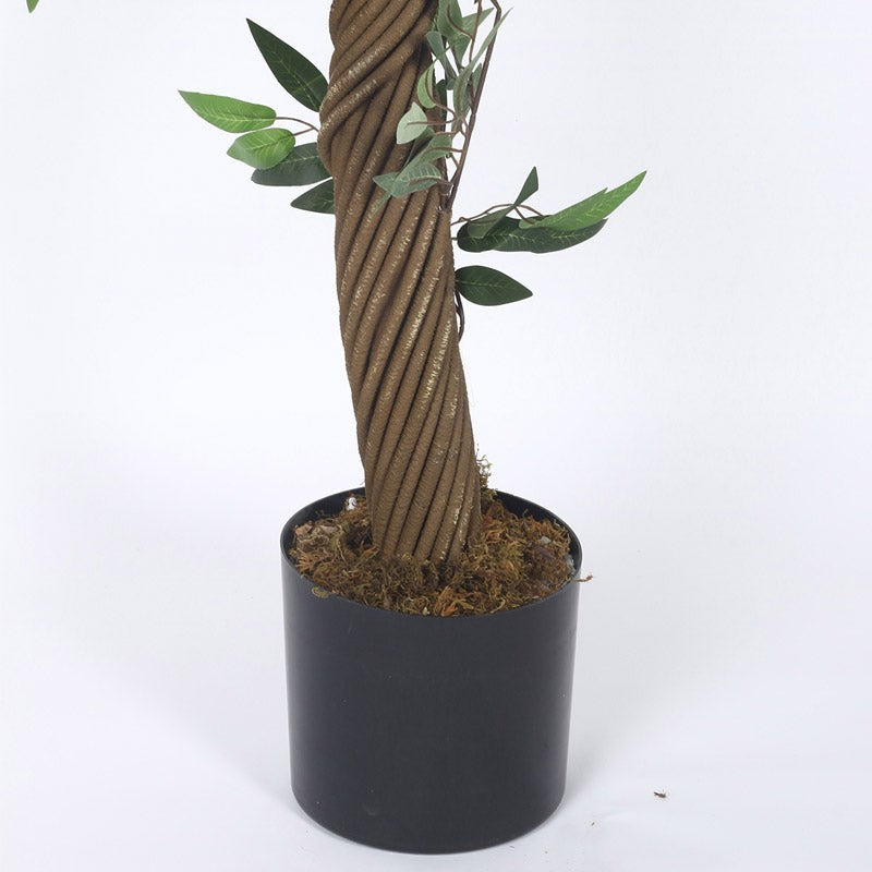 Faux Realtouch Green Eucalyptus Tree With Black Plastic Pot - 5.9 Feet media 6