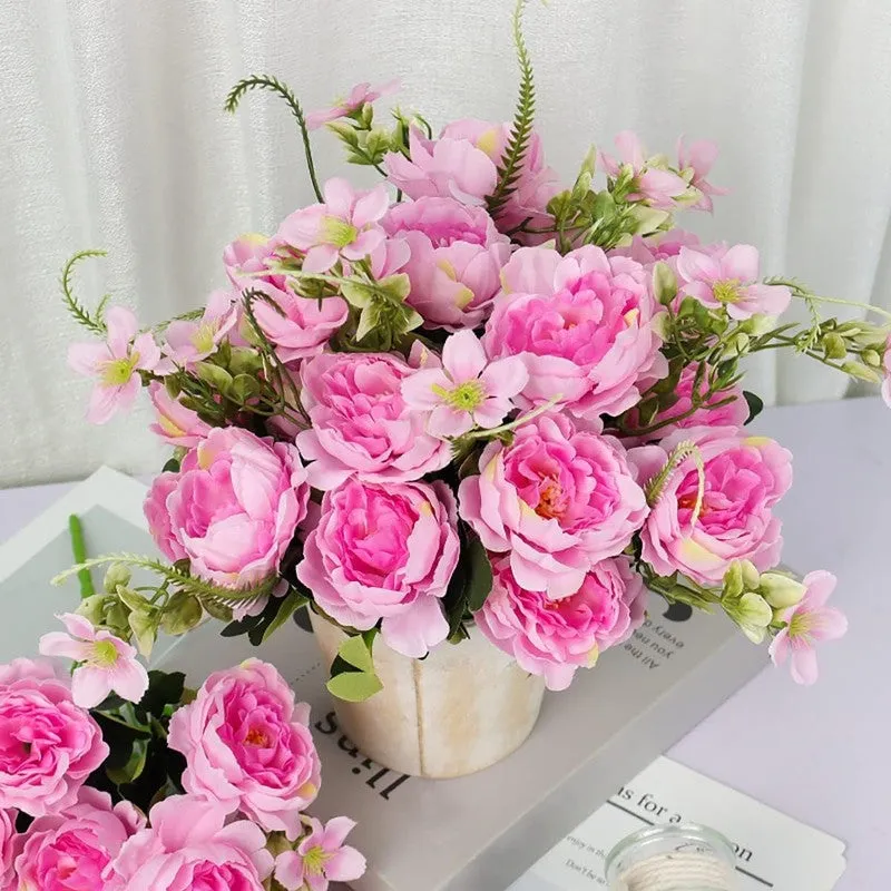 Whisper Rose Artificial Flower (Pink) - Set Of Two media 6