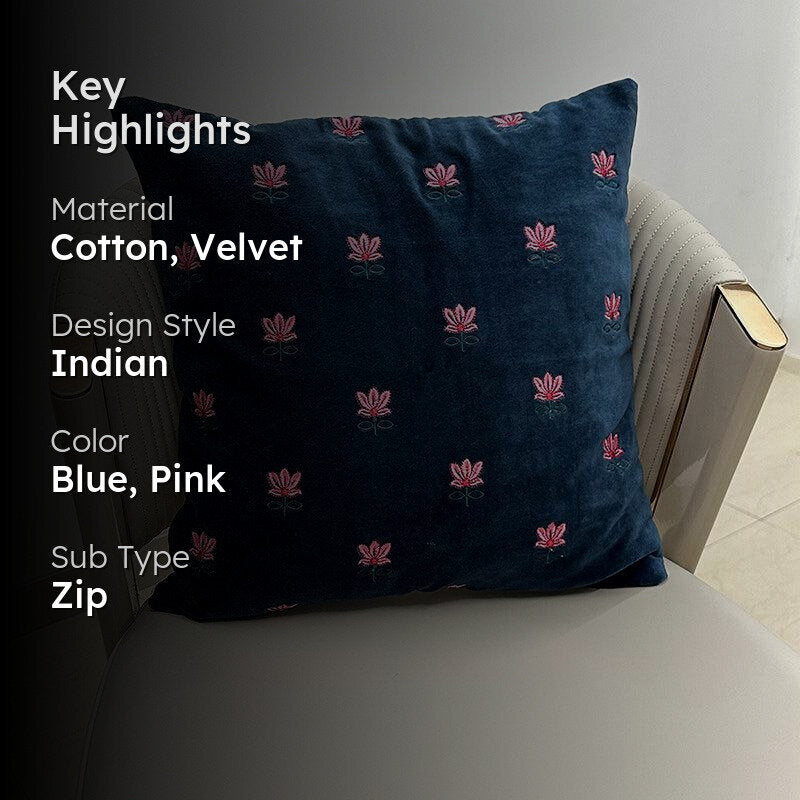 Stitch Stories Embroidered Cotton Cushion Cover media 2