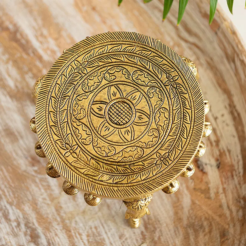 Manjeera Brass Accent Stool media 3