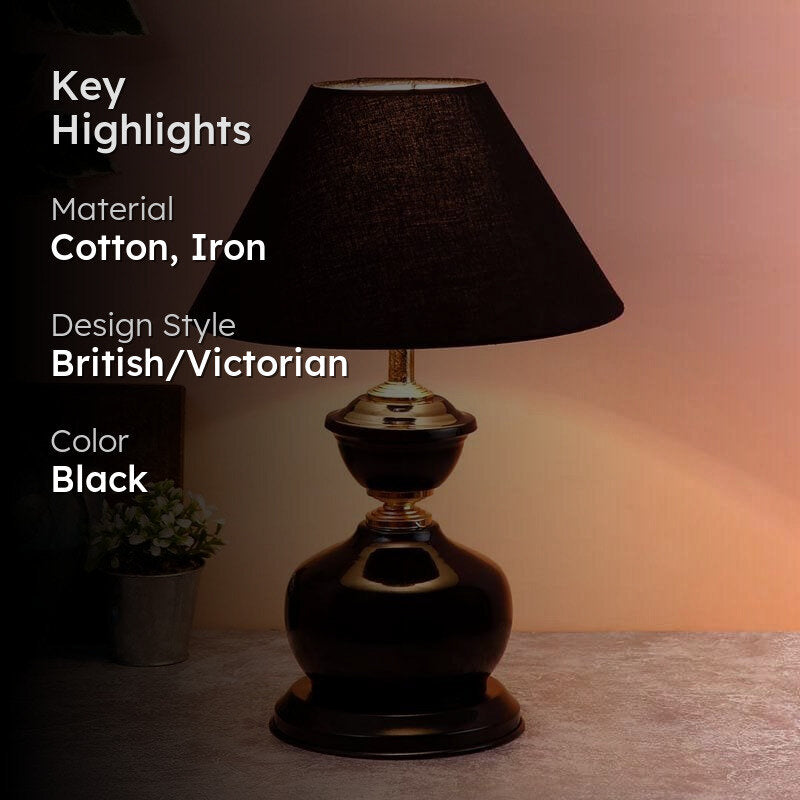 Curves Cotton Table Lamp - Black media 2