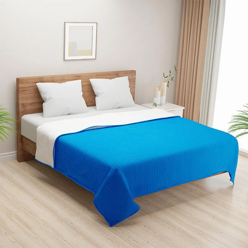Swayam Zinni Solid Cotton Dohar (Blue) - 110 GSM media 1