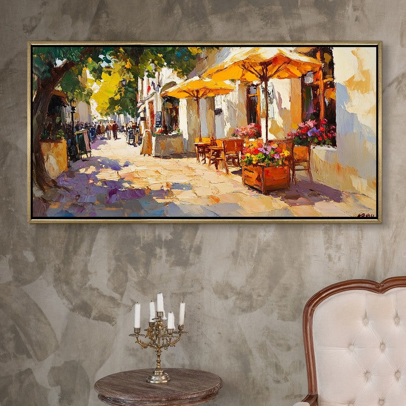 Village Ease Canvas Wall Painting With Frame