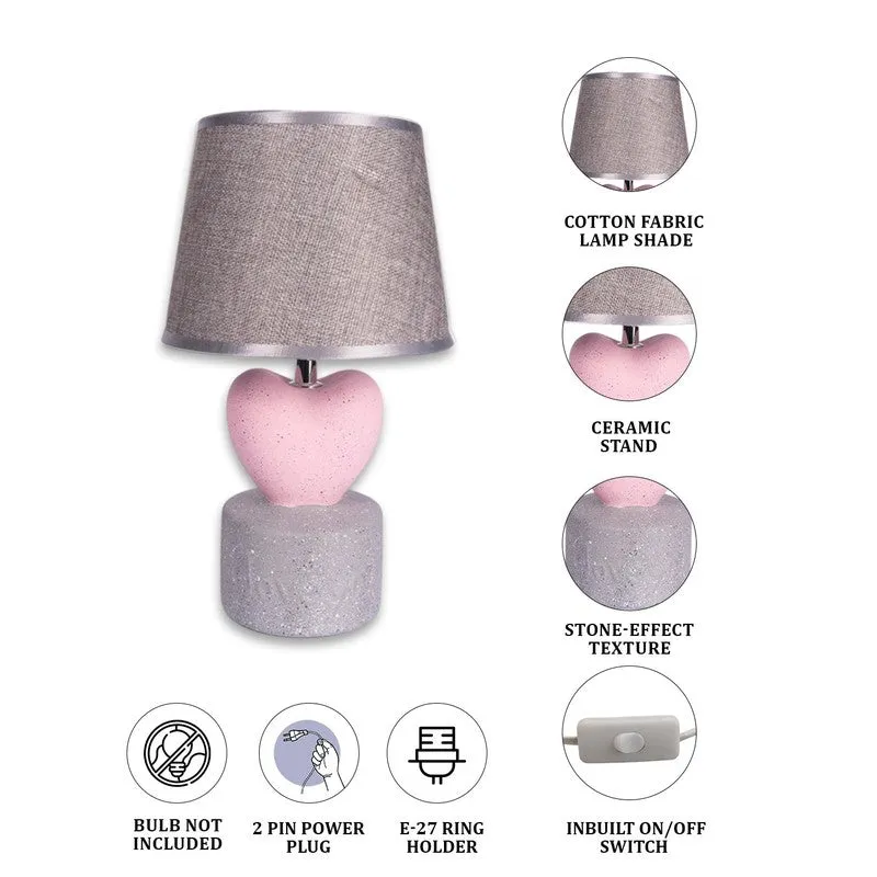 AarviDecor Everly Decorative Fabric Table Lamp - Grey media 7