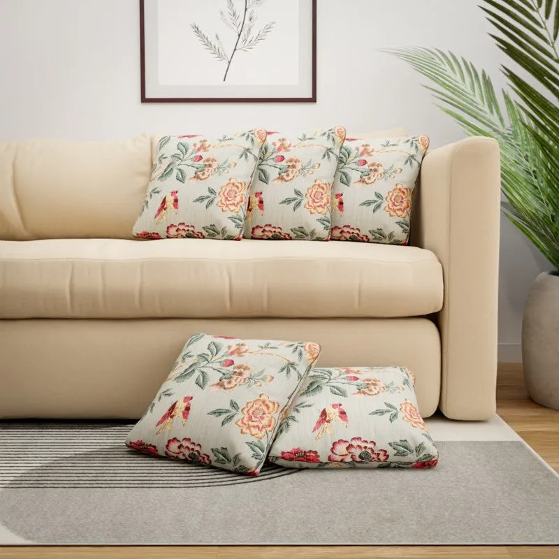 Blossom Trails Cotton Cushion Covers - Set Of Five media 1