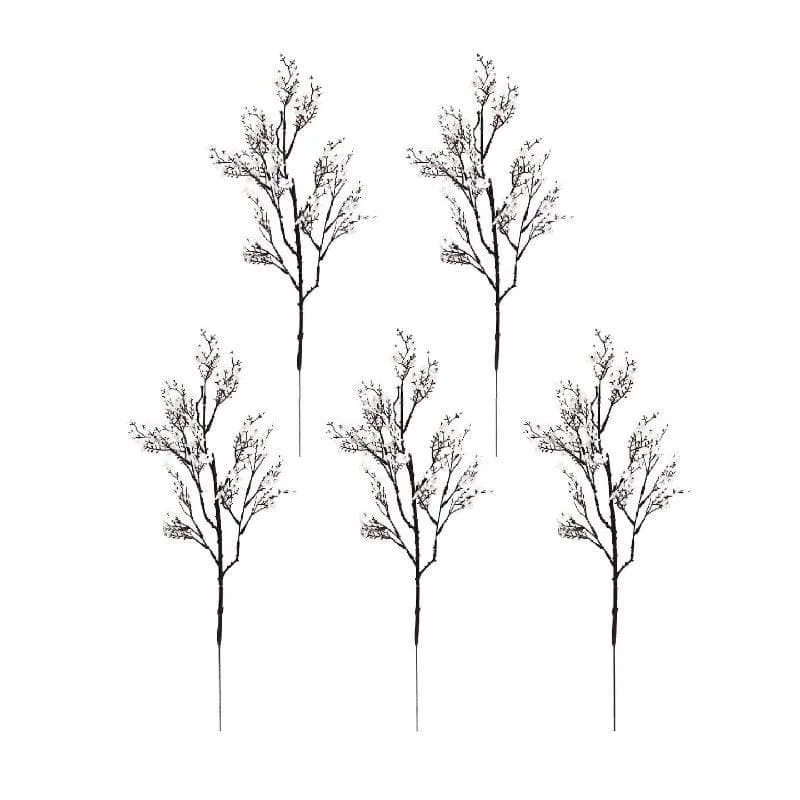 Faux Gypsophilia Polyester Artificial Flower - Set Of Five media 4