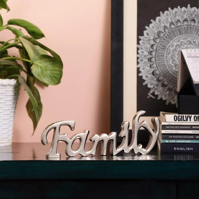 Family Forever Typography Showpiece - Silver media 1