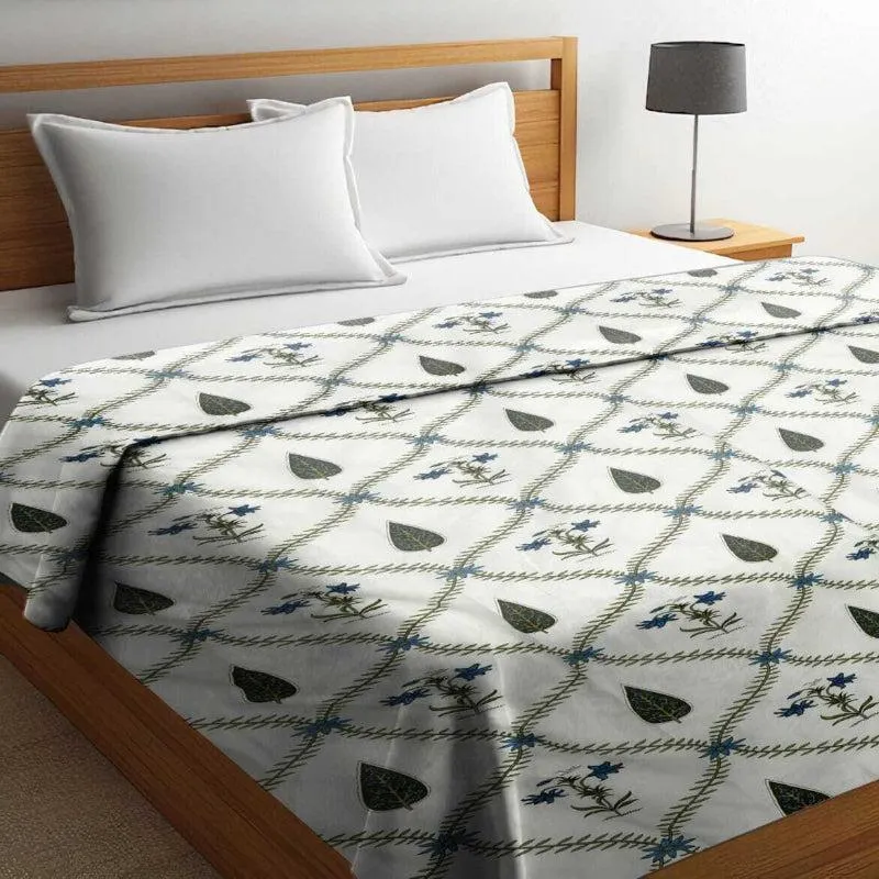 Falgun Ethnic Reversible Cotton Dohar (Blue & White) - 180 GSM media 3