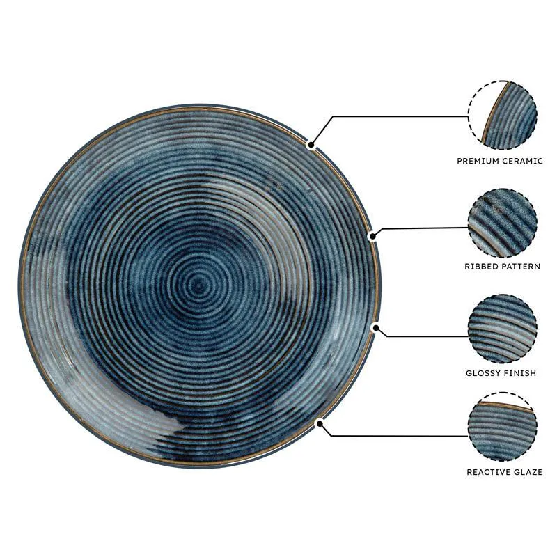 Meghneel Handmade Dinner Set (Blue) - 18 Piece Set media 8