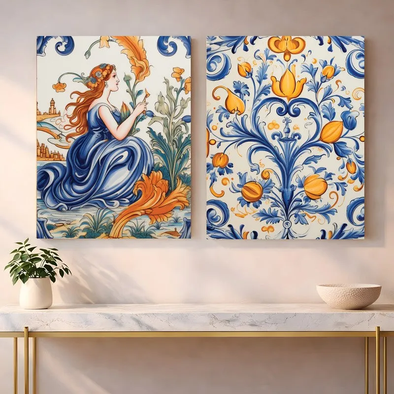 Flowy Muse Canvas Wall Art - Set of Two media 1