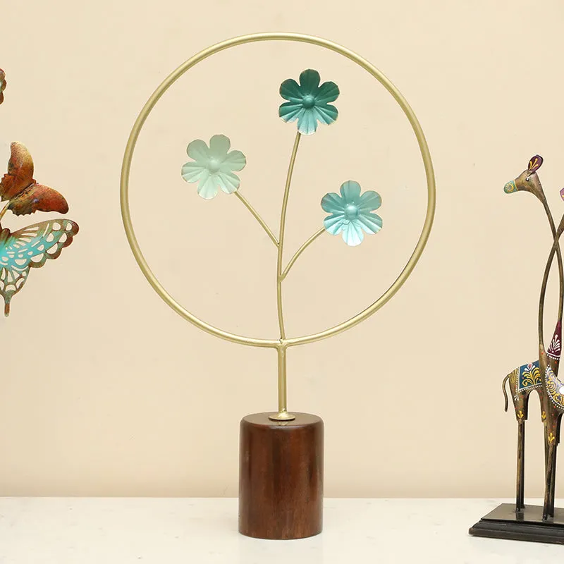 Floral Alchemy Metal & Wood Showpiece media 1