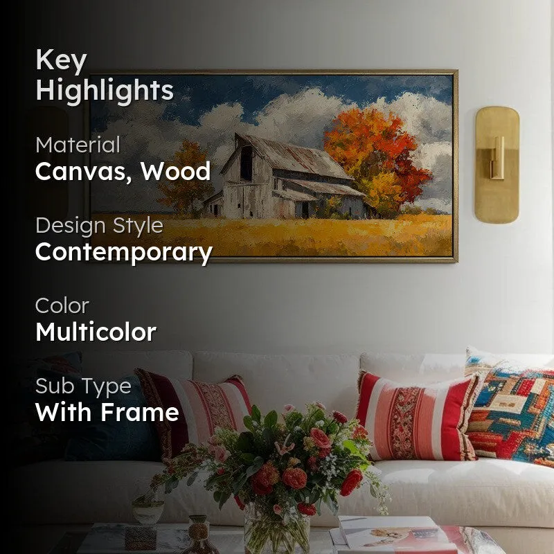 Autumn Gold Canvas Wall Painting With Frame media 2
