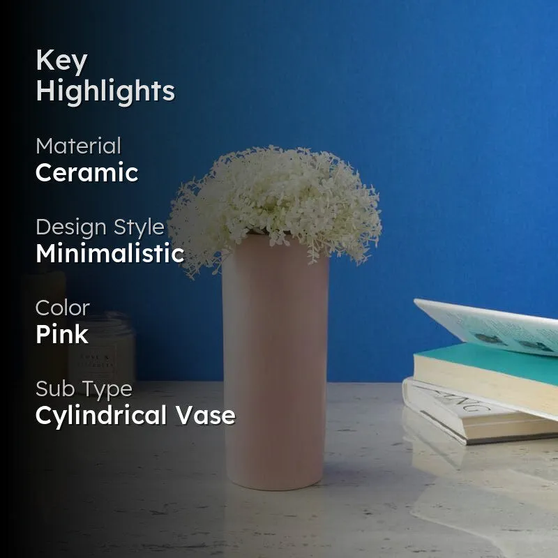 Cylindric Vase - Light Pink media 2