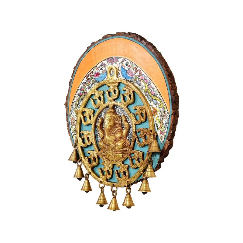 Ganesh Ji Round Mango Wood Wall Accent media 4