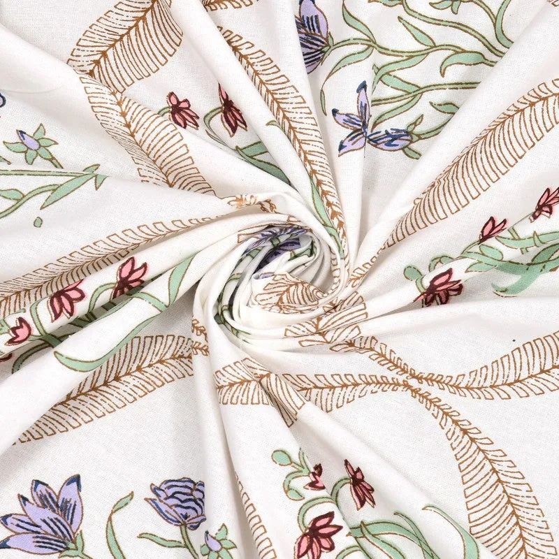 SignatureWhite Cotton Table Cover - Peach,Purple media 7