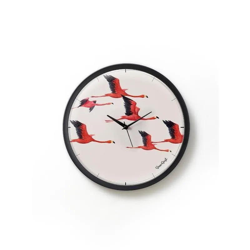 Flamingos On Way Wall Clock - 3