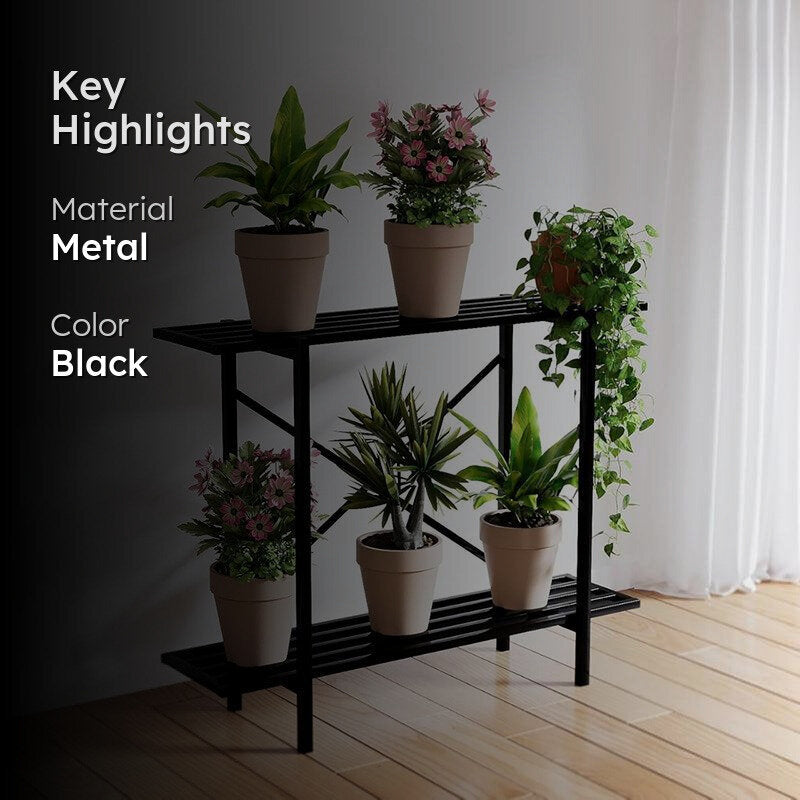 Black Bloom Metal Planter Stand media 2