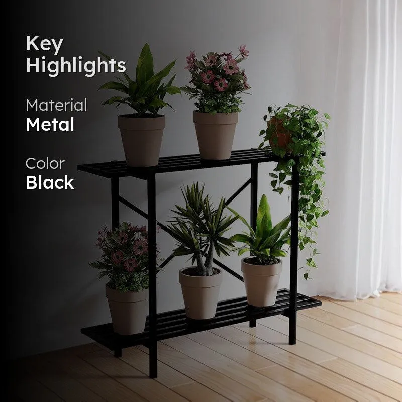Black Bloom Metal Planter Stand media 2