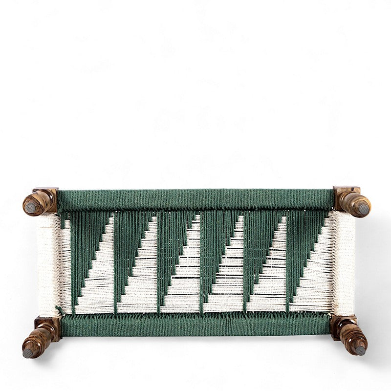 Firox Sheesham Wooden Bench - Green,White media 5