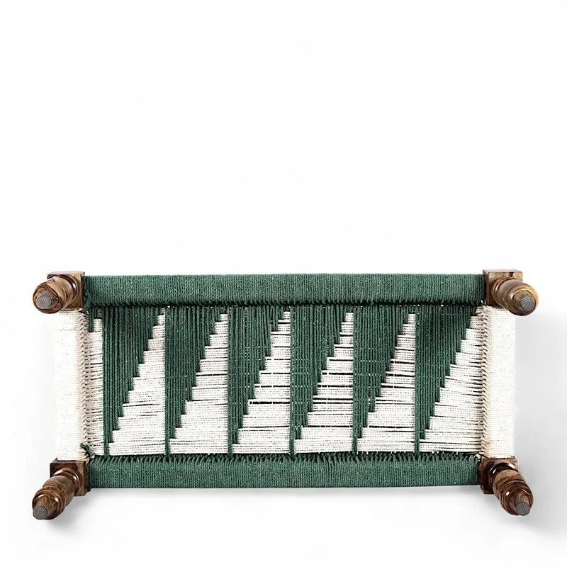 Firox Sheesham Wooden Bench - Green,White media 5