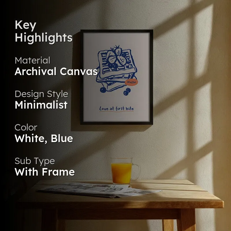 Blue Palette Archival Canvas Wall Art - Black media 2