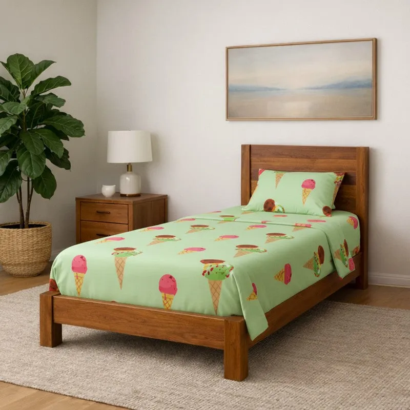 Ice Cream Fiesta Microfiber Bedsheet - 110 GSM media 1