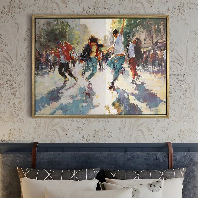 City Moves Canvas Wall Painting With Frame media 5