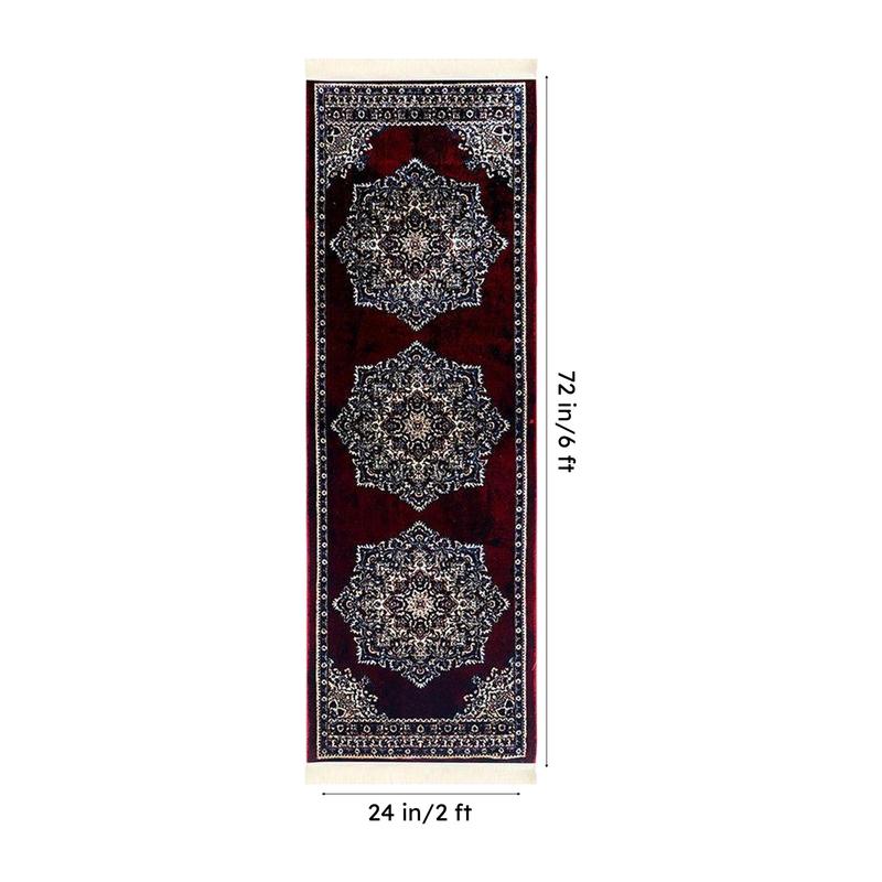 Sinera Ethnic Nylon Runner Rug - Maroon media 6