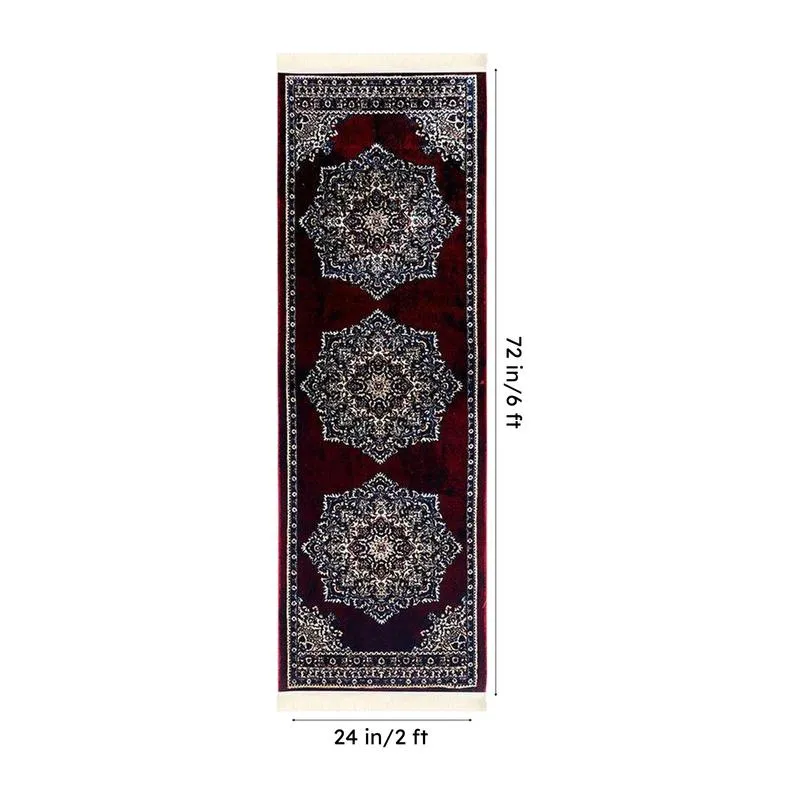 Sinera Ethnic Nylon Runner Rug - Maroon media 6