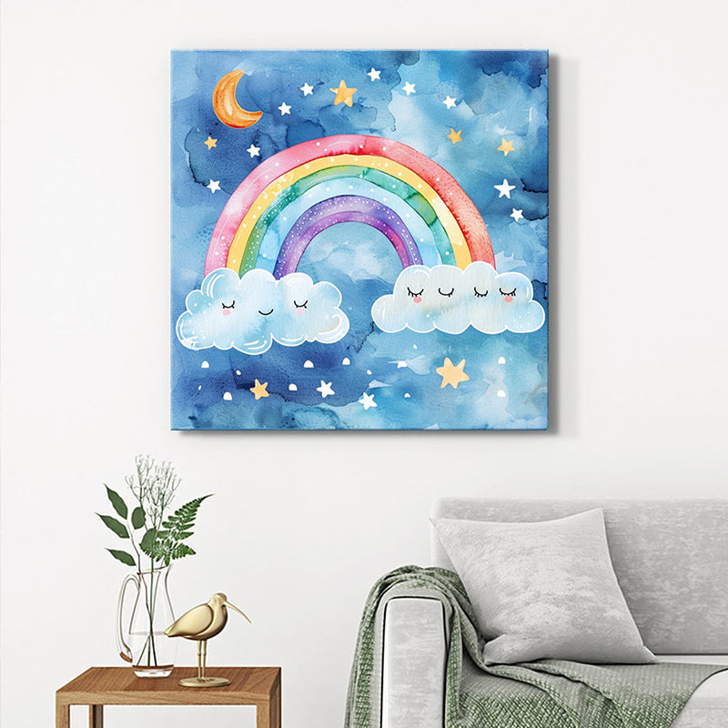 Rainbow Kid Room Wall Painting
