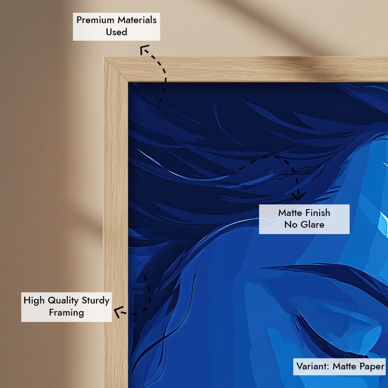 Lord Shiva & Parvati Devotional I Archival Paper Wall Art - Natural Brown Frame media 6