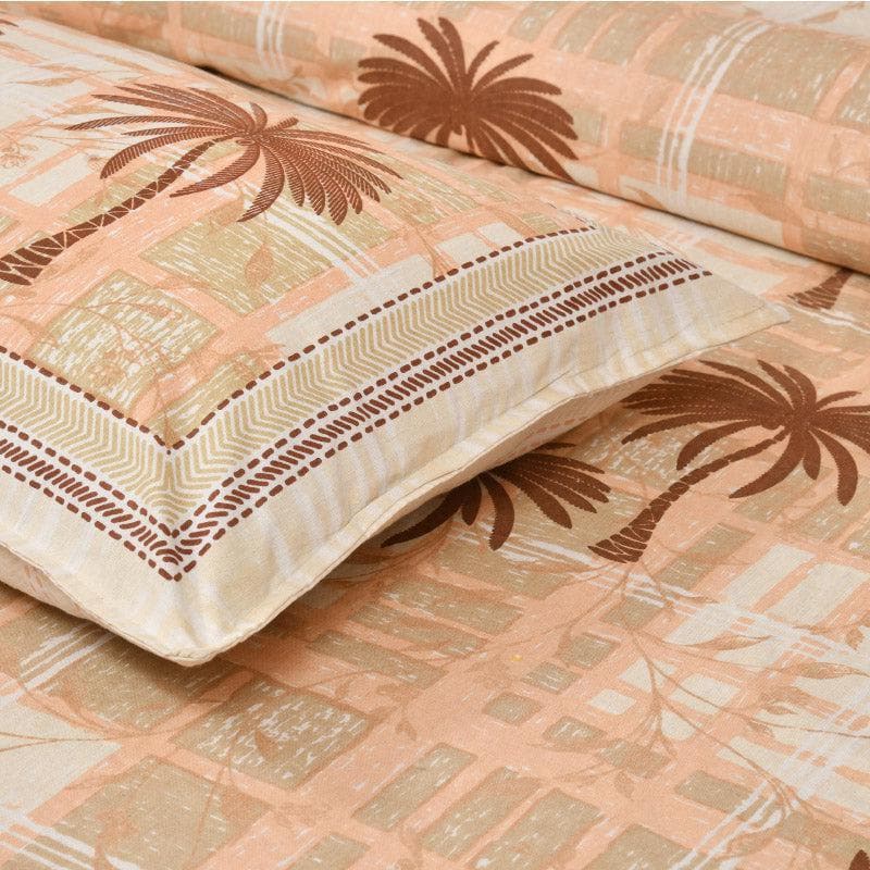 Coco Tree Checkers Cotton Bedsheet (Peach) - 160 TC media 6