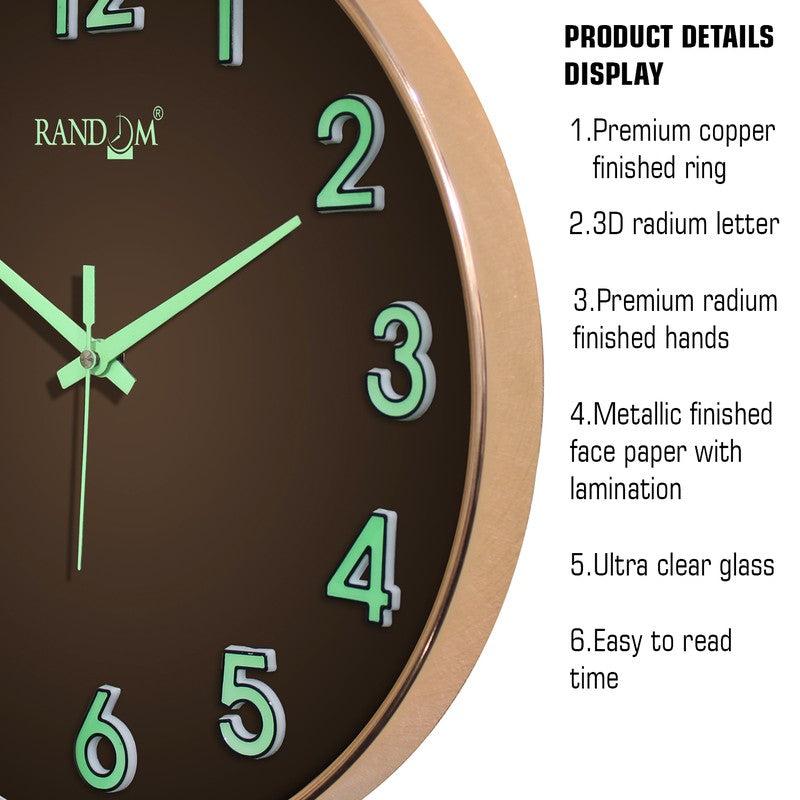 Elvric Round Modern Plastic Wall Clock - Brown media 6