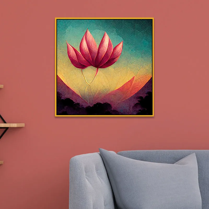 Lotus Solitude Canvas Wall Art With Frame media 7