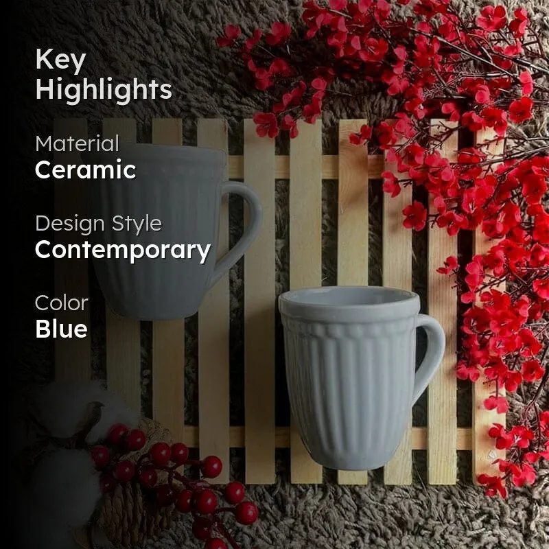 Emsley-Mug-Set-Of-Two Ceramic Coffee Mug (300 mL Each) - Set of Two media 2