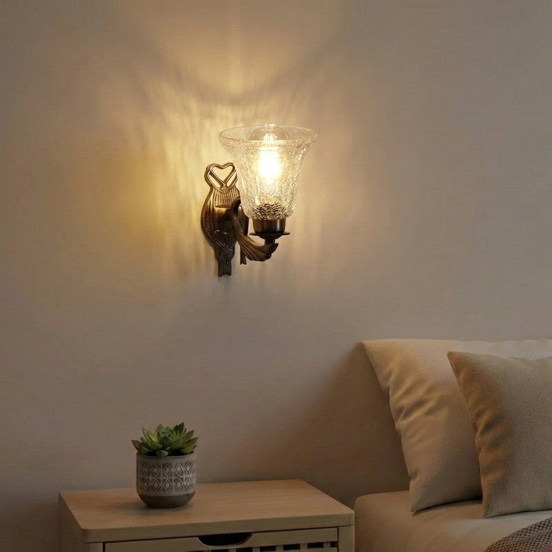 Ornate Antique Glass Wall Lamp