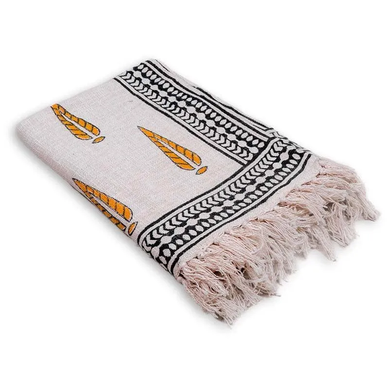 Pine-Drop Handblock Printed Throws media 3