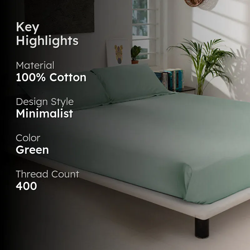 Maison Cotton Duvet Cover (Sage) - 400 TC media 2