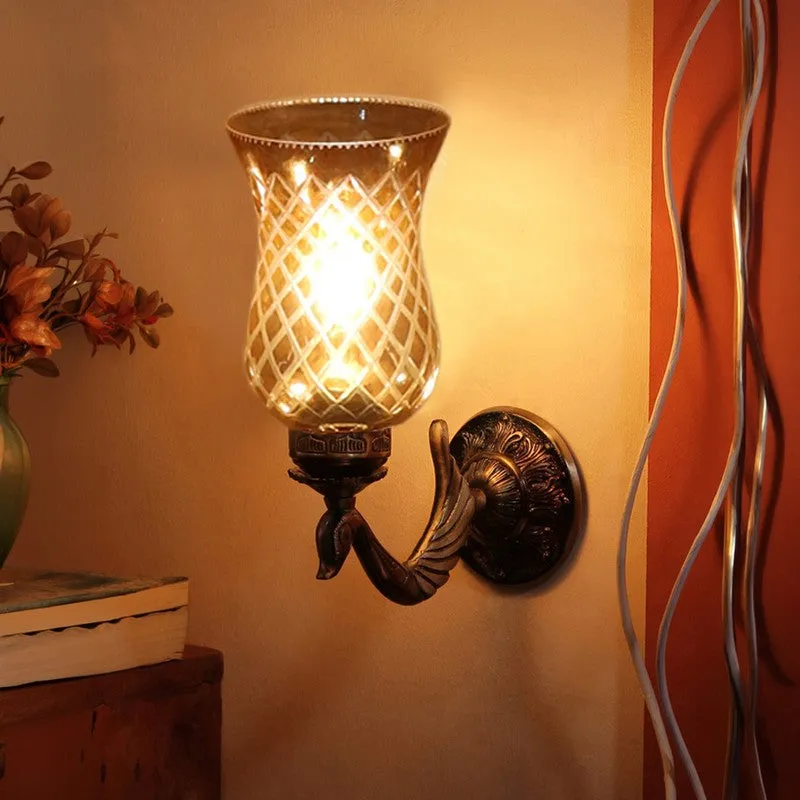 Honey Glow Swan Neck Glass Wall Lamp media 3