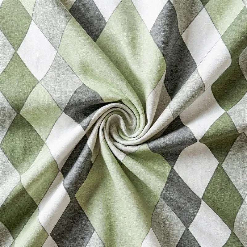 Jora Geometric Cotton Bedsheet (Green) - 144 TC media 5