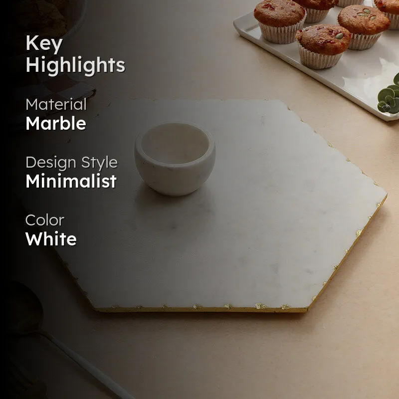 Oblisse Marble Serving Platter With Bowl (50 ML) - Two Piece Set media 2