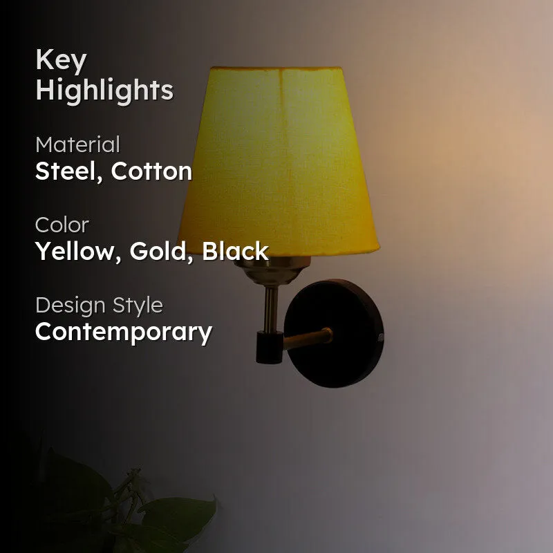 Aquilon Steel & Cotton Wall Lamp - Yellow media 2