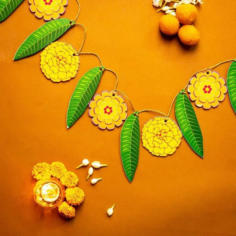 Flower And Mango Leaf Festive Toran media 1