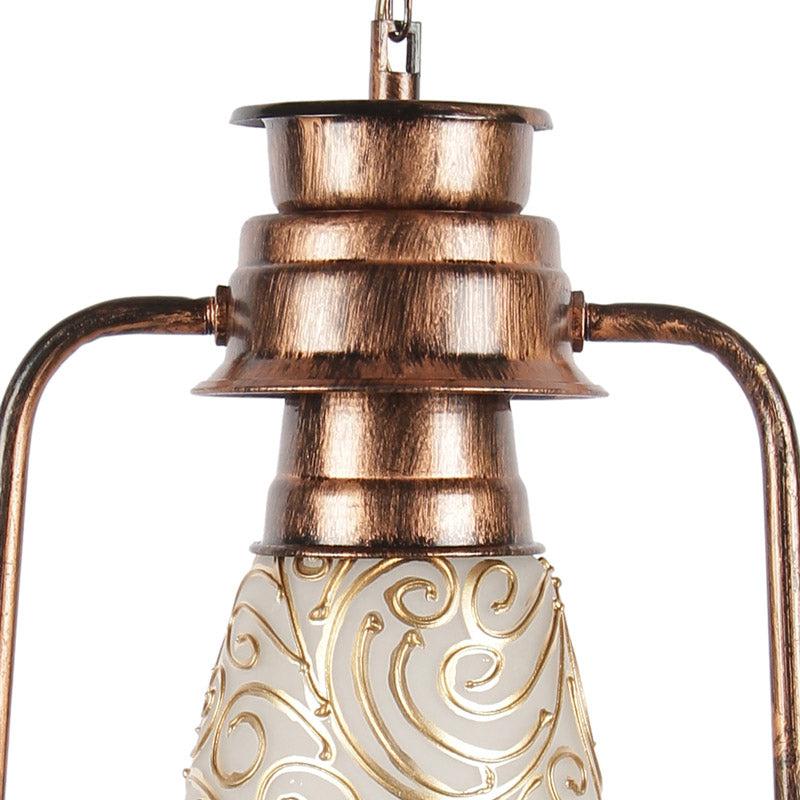 Saagar Mosaic Lantern Glass Ceiling Lamp - Copper media 6