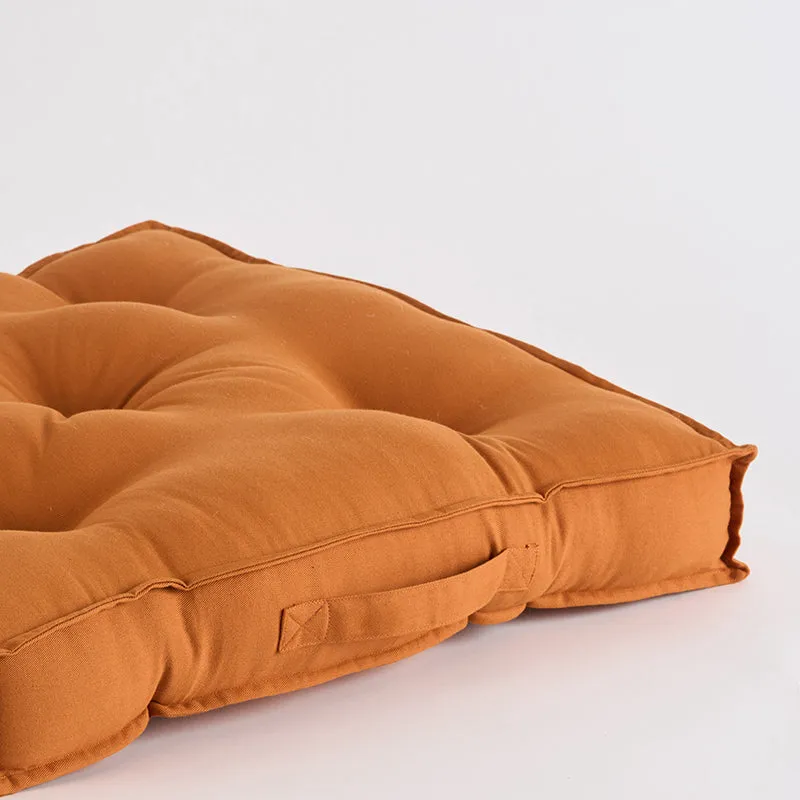 Cushflow Solid Cotton Floor Cushion - Brown media 4