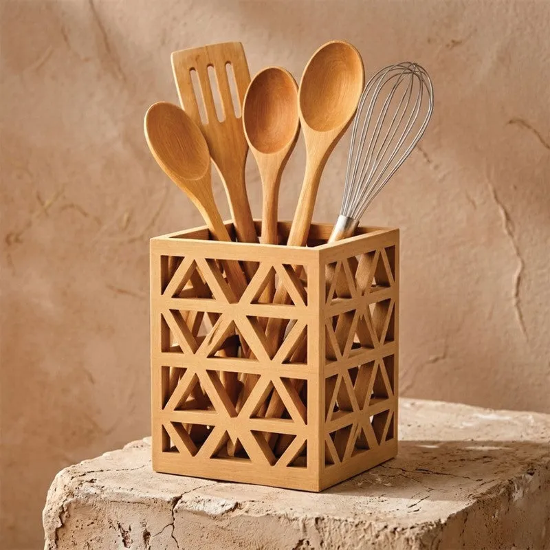 Serve Sphere MDF Rustic Cutlery Stand media 4